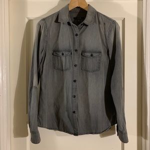 joe’s jeans gray button up shirt